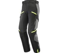 Ixon Midgard Pantalones textiles impermeables para motocicletas, negro-gris-amarillo, tamaño 2XL para Hombres