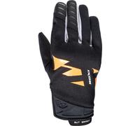 Ixon MS Fever Guantes de motocicleta, Negro/Blanco/Naranja, Talla S