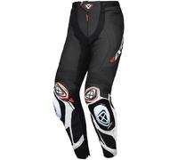 Ixon Vortex 3 Pantalones de cuero de motocicleta, negro-blanco, tamaño XS para Hombres