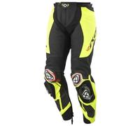Ixon Vortex 3 Pantalones de cuero de motocicleta, negro-amarillo, tamaño 3XL para Hombres
