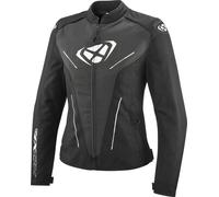 Ixon Prodigy Chaqueta textil impermeable para motociclismo para mujer, Negro/Blanco, Talla XS