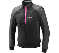 Ixon Siwa Chaqueta textil impermeable para mujer, negro-gris-rosa, tamaño XS