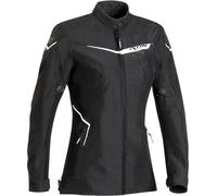 Ixon Slash Chaqueta textil de la motocicleta de las señoras, Negro/Blanco, Talla S