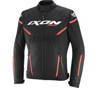 Ixon Striker 2 Chaqueta textil de moto impermeable, negro-blanco-rojo, tamaño S para Hombres