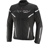 Ixon Striker 2 Chaqueta textil de moto impermeable, negro-blanco, tamaño M para Hombres