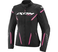 Ixon Striker 2 Chaqueta textil impermeable para mujer, negro-rosa, tamaño XS
