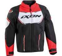 Ixon Striker Air Chaqueta textil para motocicletas para niños, negro-blanco-rojo, tamaño 10 años