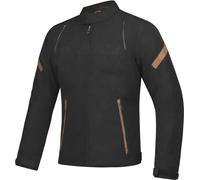 Ixon Striker Retro Chaqueta textil impermeable para motocicleta, negro-marrón, tamaño L para Hombres