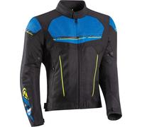 Ixon T-Rex Chaqueta textil para motocicleta, negro/azul/amarillo, Talla L