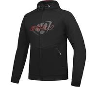Ixon Touchdown Chaqueta textil de motocicleta, negro-rojo, tamaño XL para Hombres