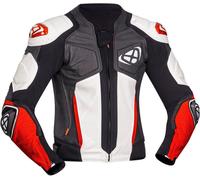 Ixon Vendetta Evo Chaqueta de cuero para motocicleta, negro-blanco-rojo, tamaño S para Hombres