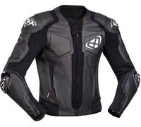 Ixon Vendetta Evo Chaqueta de cuero para motocicleta, negro-blanco, tamaño 2XL para Hombres