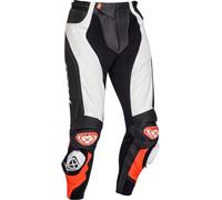 Ixon Vendetta Evo Pantalones de cuero para motocicletas, negro-blanco-rojo, tamaño 2XL para Hombres