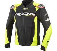 Ixon Vortex 3 Chaqueta de cuero de motocicleta, negro/amarillo, Talla M