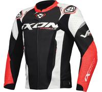 Ixon Vortex 3 Chaqueta de cuero de motocicleta, negro-blanco-rojo, tamaño XL para Hombres