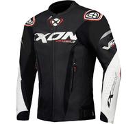Ixon Vortex 3 Chaqueta de cuero de motocicleta, Negro/Blanco, Talla XXL