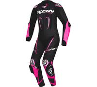Ixon Vortex 3 Damas 1-Piece Traje de cuero de motocicleta, negro/rosa, Talla S