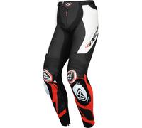 Ixon Vortex 3 Pantalones de cuero de motocicleta, negro-blanco-rojo, tamaño M