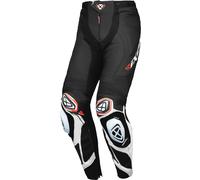 Ixon Vortex 3 Pantalones de cuero de motocicleta, Negro/Blanco, Talla XXL