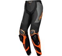 Ixon Vortex 3 Pantalones de cuero de motocicleta, negro/naranja, Talla L
