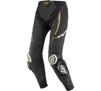 Ixon Vortex 3 Pantalones de cuero de motocicleta para damas, negro/dorado, Talla S