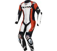 Ixon Vortex 3 Traje de cuero de moto de 1 pieza, blanco/negro/rojo, Talla S
