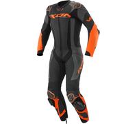 Ixon Vortex 3 Traje de cuero de moto de 1 pieza, negro/gris/naranja, Talla L