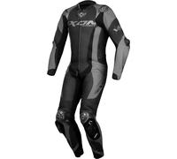 Ixon Vortex 3 Traje de cuero de moto de 1 pieza, negro-gris, tamaño 4XL para Hombres