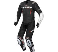 Ixon Vortex 3 Traje de cuero de motocicleta de 1 pieza para niños, Negro/Blanco, Talla 10 años