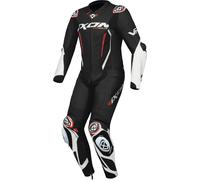 Ixon Vortex 3 Traje de cuero de motocicleta juvenil de 1 pieza, negro-blanco-rojo, tamaño 14 años