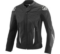 Ixon Wonder-SP Chaqueta de cuero de motociclismo para mujer, negro-blanco, tamaño S