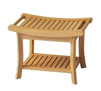 IXPIUZB Banco de ducha de bambú, taburete de madera de almacenamiento y asiento para baño, asiento de ducha, banco de baño, organizador de baño, taburete para afeitarse piernas, adultos, ancianos