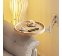 IXPIUZB Mesa de centro plegable redonda de madera montada en la pared, escritorio plegable para caravana, rotación de 180°, mesa de noche extensible que ahorra espacio, mesa de comedor para el hogar y