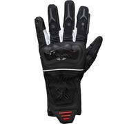 IXS Rapid-STX 1.0 Guantes de moto impermeables para mujer, Negro/Blanco/Rojo, Talla L