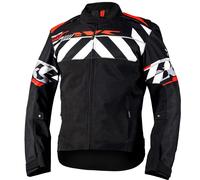 IXS Rapid-STX 2.1 Stripe, chaqueta textil impermeable L male Negro/Gris Claro/Rojo