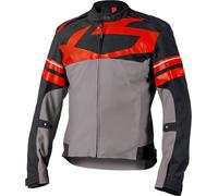 IXS Rapid-STX 2.2 Chaqueta Textil de Motocicleta Impermeable, gris oscuro/negro/rojo, Talla M