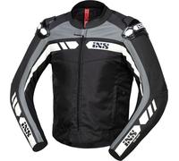 IXS RS-500 1.0 Chaqueta de moto de cuero / textil, negro-gris-blanco, tamaño 58 para Hombres