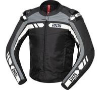 IXS RS-500 1.0 Chaqueta de moto de cuero / textil, Negro/Gris/Blanco, Talla 56