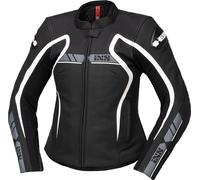 IXS RS-600 1.0 Chaqueta de cuero de la motocicleta de las señoras, Negro/Blanco, Talla 38