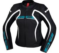 IXS RS-600 1.0 Chaqueta de cuero de la motocicleta de las señoras, negro-azul, tamaño 38 para Mujer
