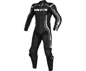 IXS RS-800 2.0 Traje de cuero canguro de motocicleta de una pieza, negro-gris-blanco, tamaño 44 para Hombres