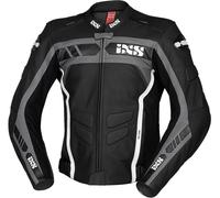 IXS Sport RS-600 1.0 Chaqueta de cuero de motocicleta, negro-gris-blanco, tamaño 3XL