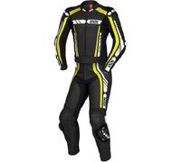IXS Sport RS-800 1.0 Traje de cuero de motocicleta de dos piezas, negro/amarillo/blanco, Talla 52