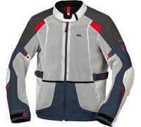 IXS Tourster-Big Air 1.0 Mesh Chaqueta Textil Moto, gris-rojo-azul-beige, tamaño S para Hombres