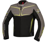 IXS TS-Pro ST+ Chaqueta textil de moto impermeable, negro-gris-amarillo, tamaño S para Hombres