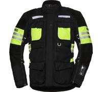 IXS X-Tour LT Montevideo-ST Chaqueta textil impermeable para motocicletas, negro/amarillo, Talla M