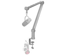 IXTECH Brazo de micrófono con soporte de escritorio, giratorio de 360°, ajustable y plegable, montaje de tijera para podcast, videojuegos, radio y audio de estudio, resistente y universal (ELEGANCE
