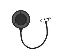 IXTECH Filtro pop para micrófono, filtro pop de malla de aislamiento compatible con Blue Yeti y cualquier otro micrófono, protector de filtro pop de micrófono de doble capa con clip flexible de cuello