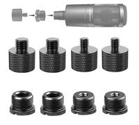 IXTECH Juego de 8 adaptadores de soporte de micrófono de metal, adaptador de rosca de tornillo 5/8 hembra a 3/8 macho 3/8 hembra a 5/8 macho 5/8 hembra a 1/4 macho 1/4 hembra a 5/8 macho adaptador de