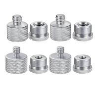 IXTECH Juego de 8 adaptadores de soporte de micrófono de metal, adaptador de rosca de tornillo 5/8 hembra a 3/8 macho 3/8 hembra a 5/8 macho 5/8 hembra a 1/4 macho 1/4 hembra a 5/8 macho adaptador de